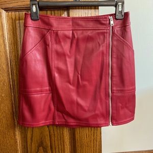 Express Faux Leather Zip Front Mini Skirt Size 0